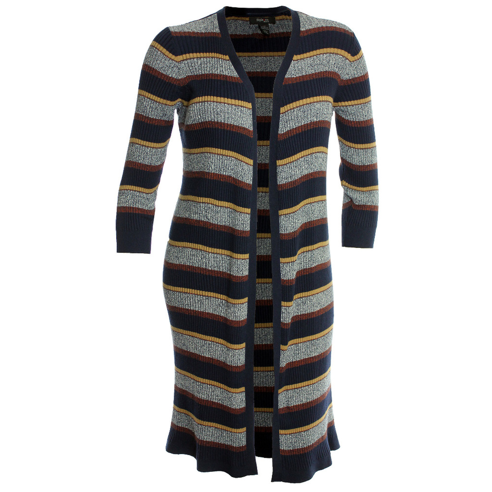 Long Sleeve Striped Open Front Cardigan Sweater Style & Co NEW w/ Tags Plus Size